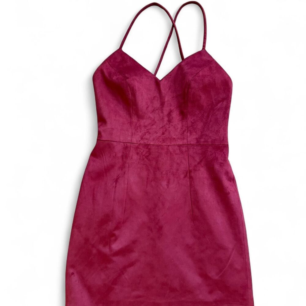 Lovers & Friends Y2K style faux vegan suede brick red mini dress SIze XS